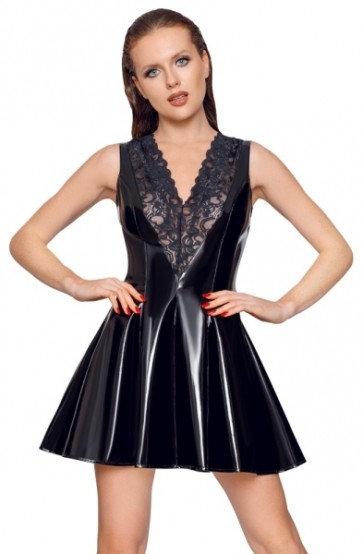 Lack Kleid mit Spitze S
