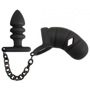 Black Velvets Cock cage with a