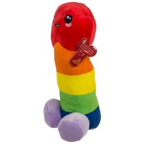 Plüsch-Penis Regenbogen 30 cm